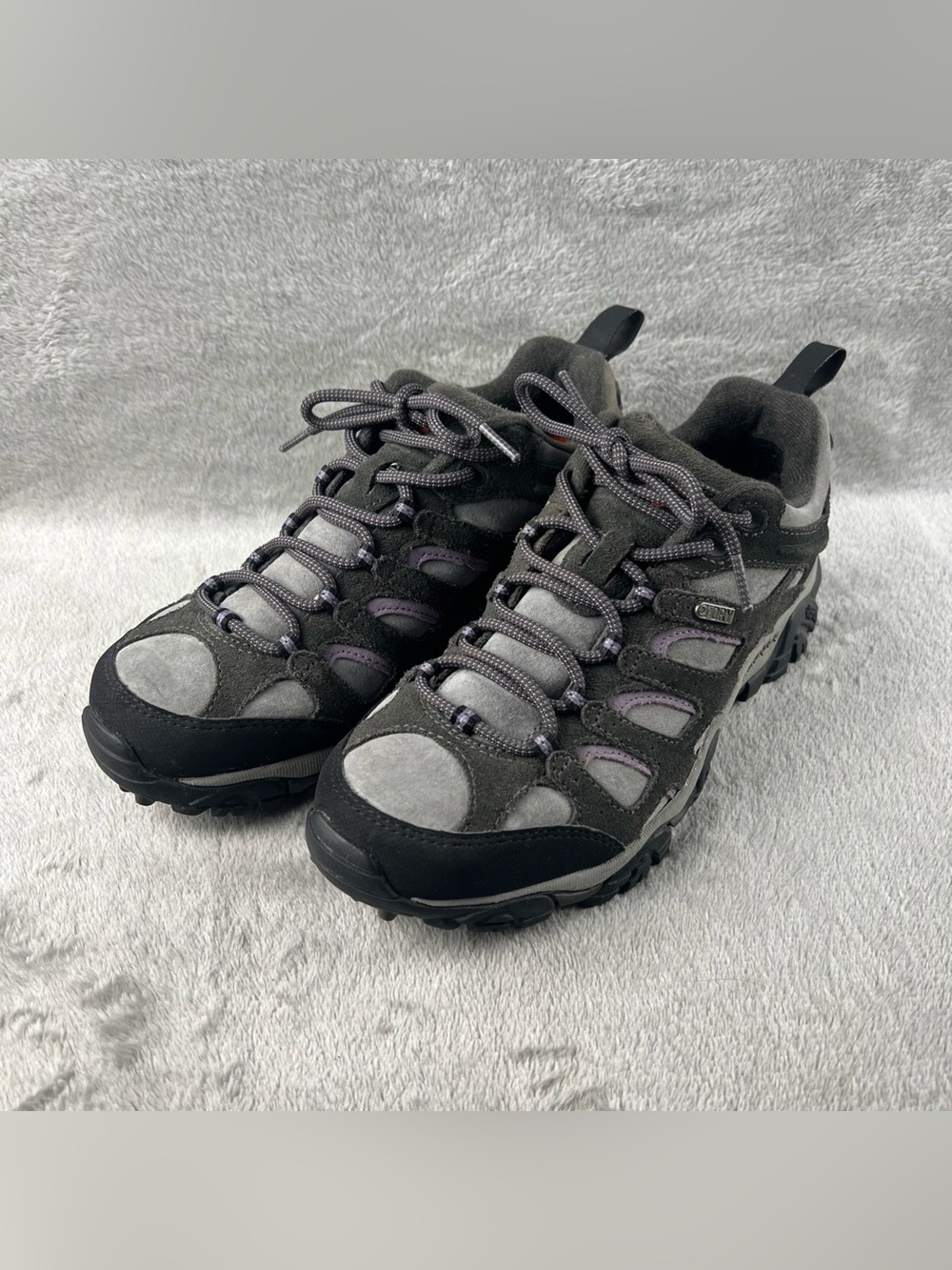 Merrell Moab Ventilator Hiking Shoes Womens 9.5 Beluga Gray Purple Athletic